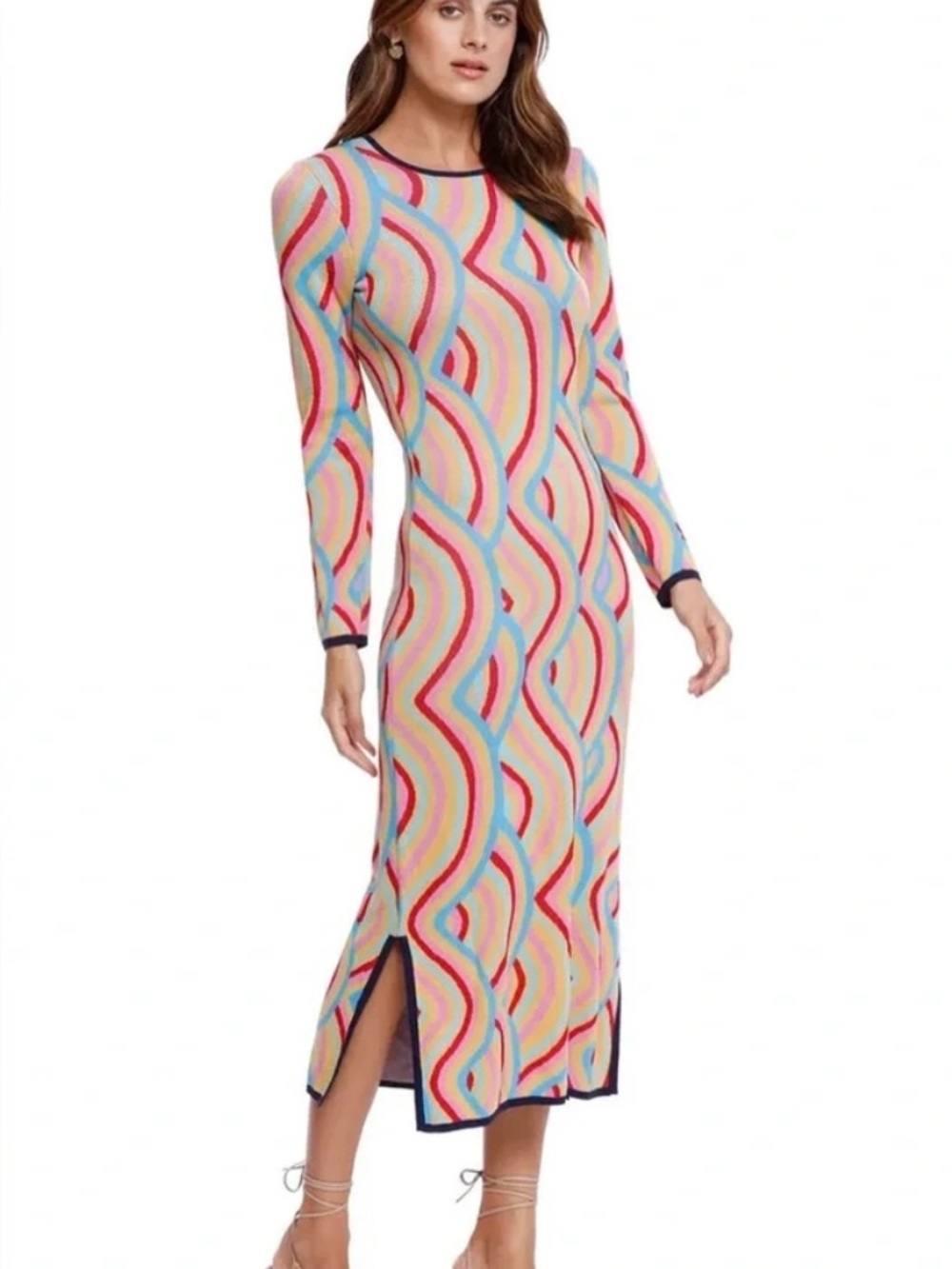 NWT Never Fully Dressed Colorful Knit Midi Dress. Size: 10 - Picture 7 of 8